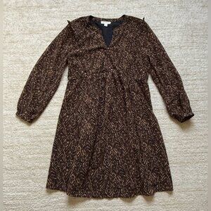 Beach Lunch Lounge Dress Size S Black Brown Layered Vacation Graduation